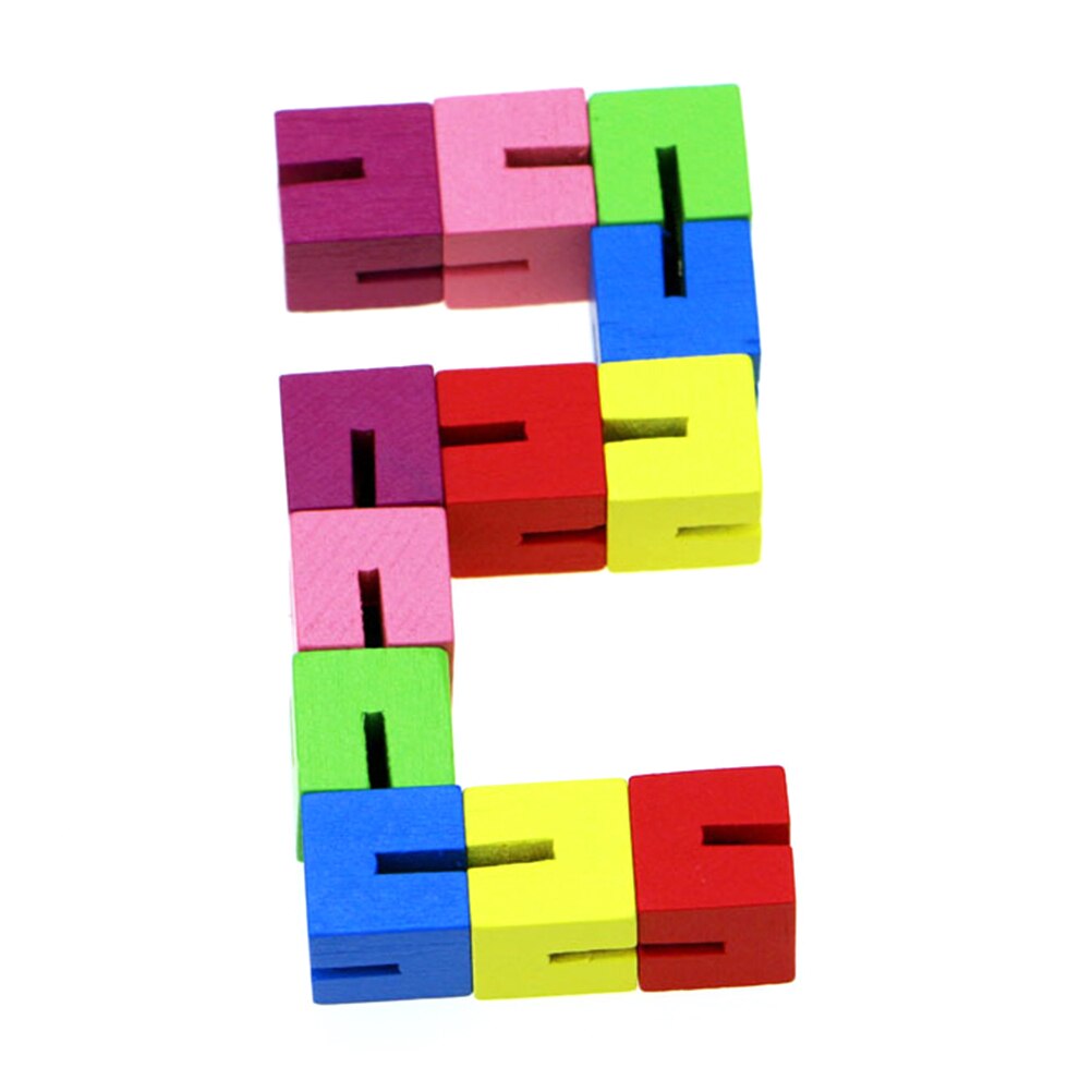 Colorful Wooden Puzzle Shape Wood String Twisted Change Magic Decompression Toy For Kids Children Brain Teaser For Adults #20