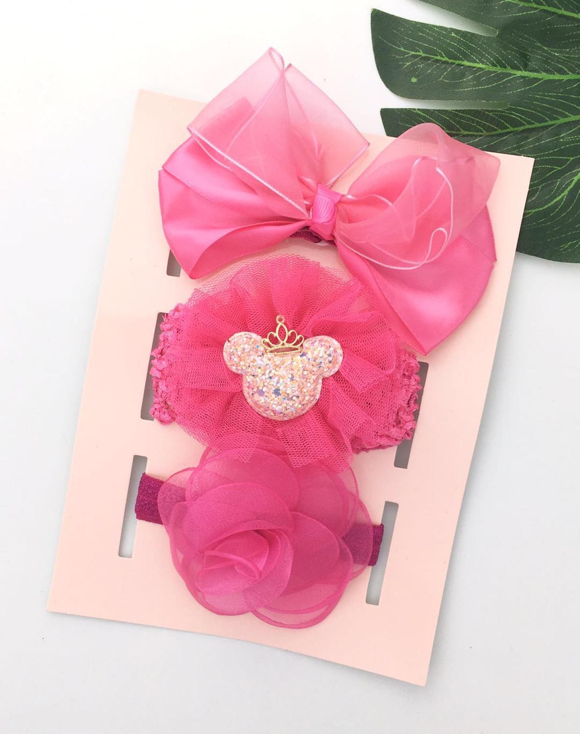 3 Stks/partij Baby Meisje Hoofdband Elastische Hoofddeksels Bloemen Strik Haar Accessoires Voor Baby Meisje Verjaardagsfeestje