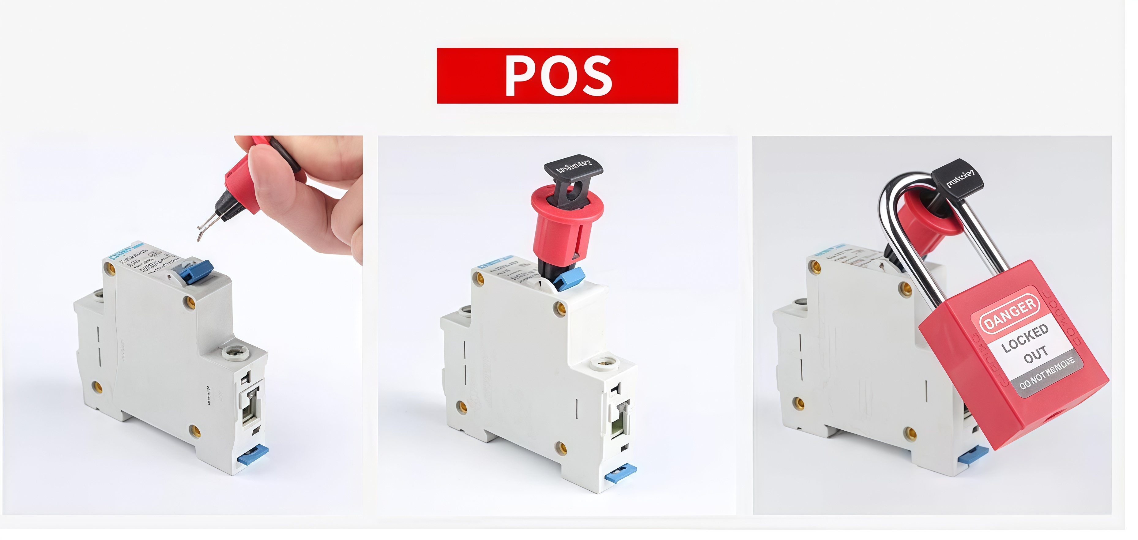 10 Stks/partij Pos Mcb Lockout Drukknop Slot Honden, Mcb Lock, Toggle Lock Veiligheid Stroomonderbreker Lock, pinout Push Pin