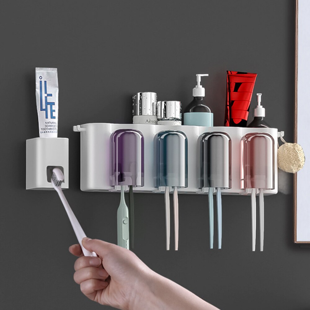 Badkamer Accessoires Tandenborstelhouder Badkamer Decor Tandpasta Dispenser Badkamer Organizer Accessoires Set Met Cup