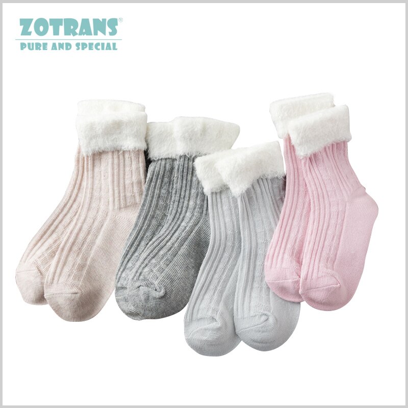 4 Pair/lot Baby Girls Socks Solid Soft Cotton Infant Autumn Winter Socks Newborn Kids Socks Toddle Girls Socks For 0-2years