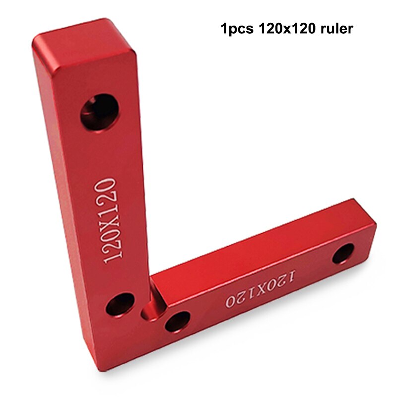 Woodworking Adjustable Corner Clamping Ruler Aluminium Alloy Right Angle Clamps L-Shaped Auxiliary Fixture Positioner Clips: 1pcs 120mm ruler A