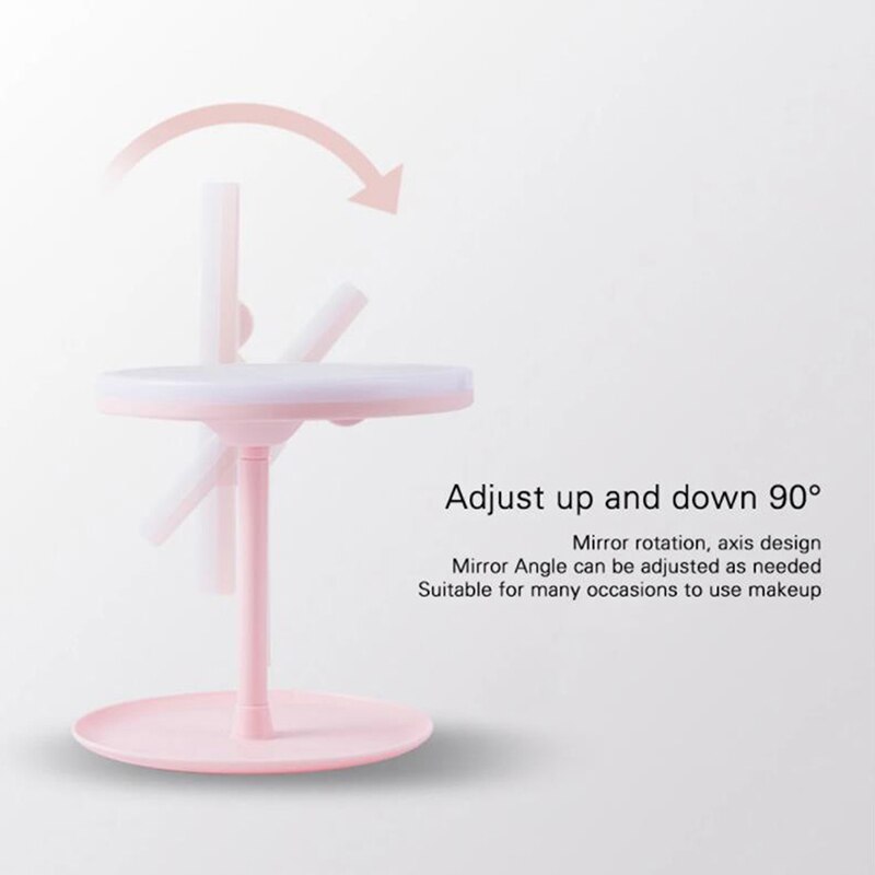 Desktop Led Light Mirror Dormitory Desktop Adjustable Touch Dimmer Led Mirror Desk Cosmetic Mirror Intelligent Makeup Mirror