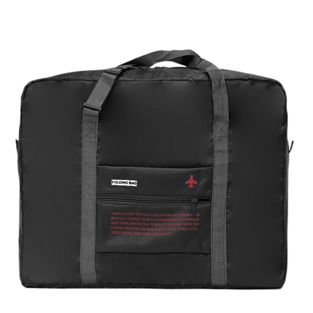 Luggage Bags Easy to Carry Fabric Lightweight Foldable Travel Duffel Bag Tote Gym Bags for Overnight: Deep Black
