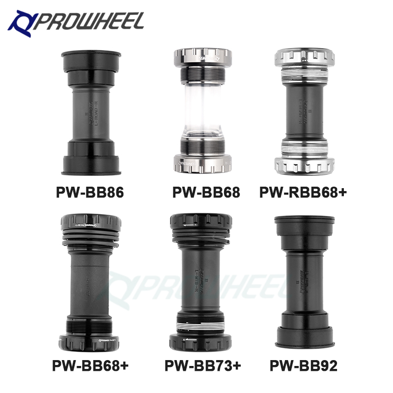 PROWHEEL BB68/86/73/92/86 Mountain Road Bike Bottom Bracket BB68/73MM Apply to Axis 24mm Press-in Tooth pattern BB Crankset