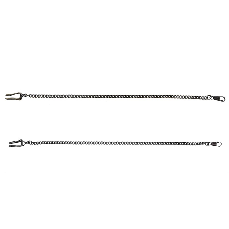 2 Pcs Retro Antique Vintage Pocket Watch Chain , Bronze & Black