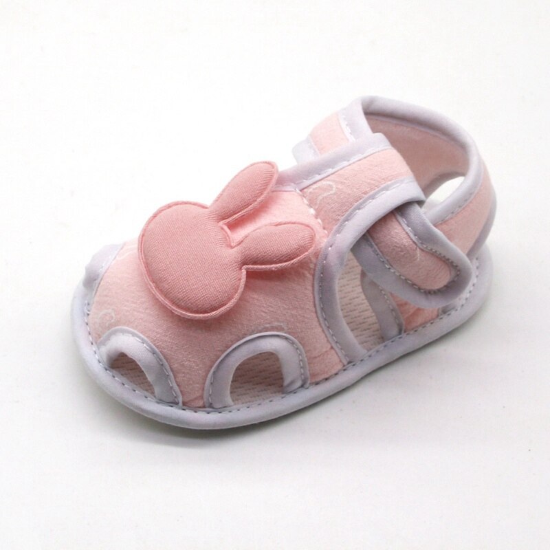 Zomer babyschoentjes babymeisje holle zachte zool prinses wiegschoentjes konijnenpatroon prewalkers