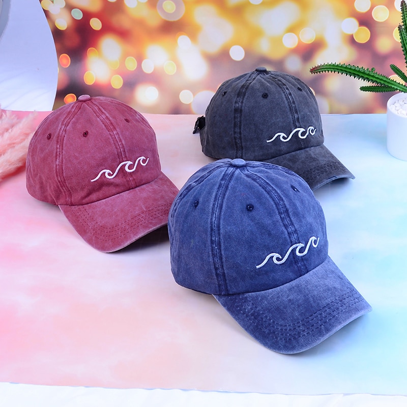 1PC Sports Hats Sea Wave Baseball Cap Unisex Dad Hats Sports Hats Women Men