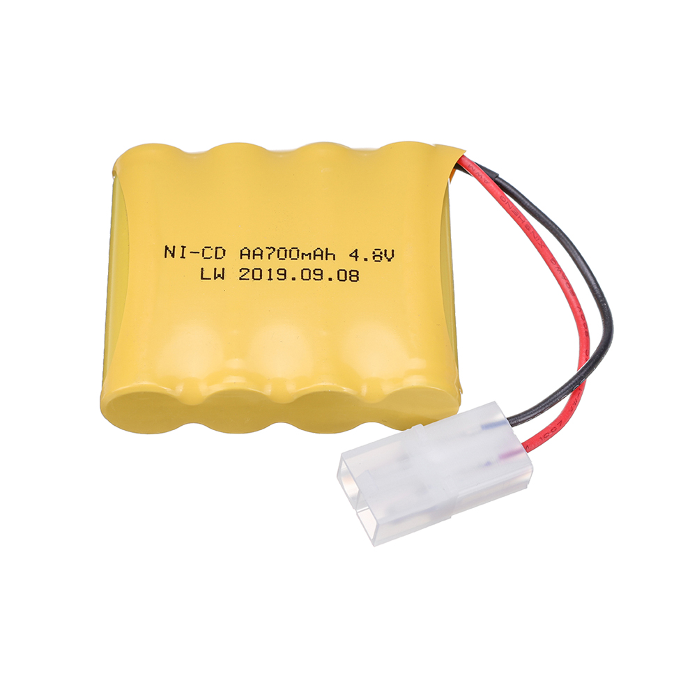 Batería recargable para juguetes eléctricos de control remoto, cargador de 4,8 V, 4,8 mAh, AA, para coche, camión, tanque, barco, enchufe TAMIYA, NI-CD, 700 V: Blanco