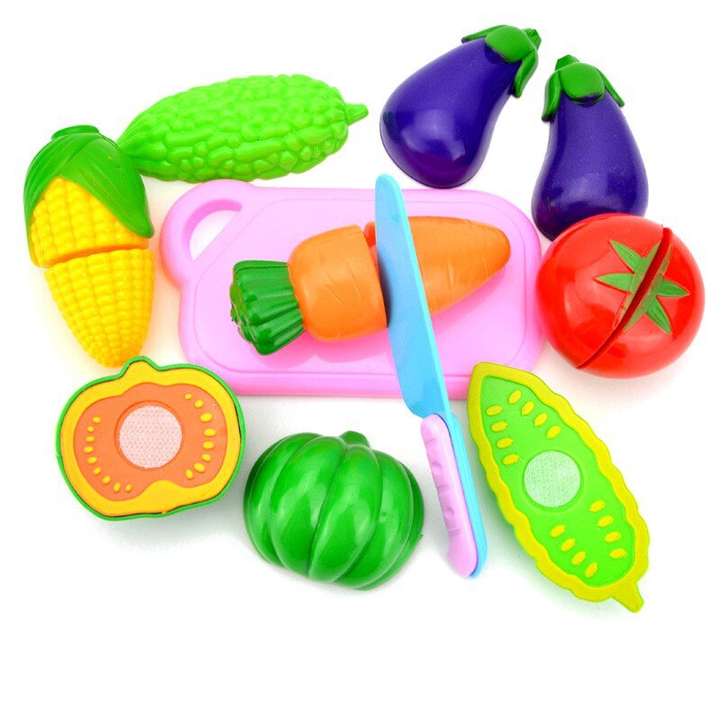 1 Set Del Bambino Precoce Giocattoli Educativi Cucina Divertimento In Età Prescolare Dei Bambini di Plastica di Taglio di Verdure Frutta Cibo Finta Giochi Per Bambini