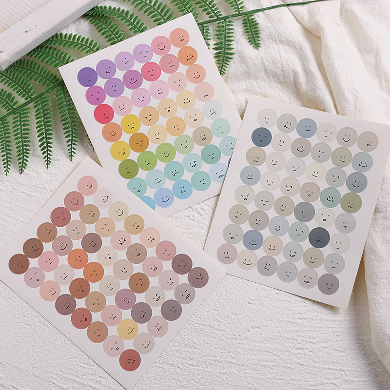 Ljus färg gradient prick smiley klistermärken diy scrapbook album mobiltelefon väggdekoration tätning dekoration klistermärken