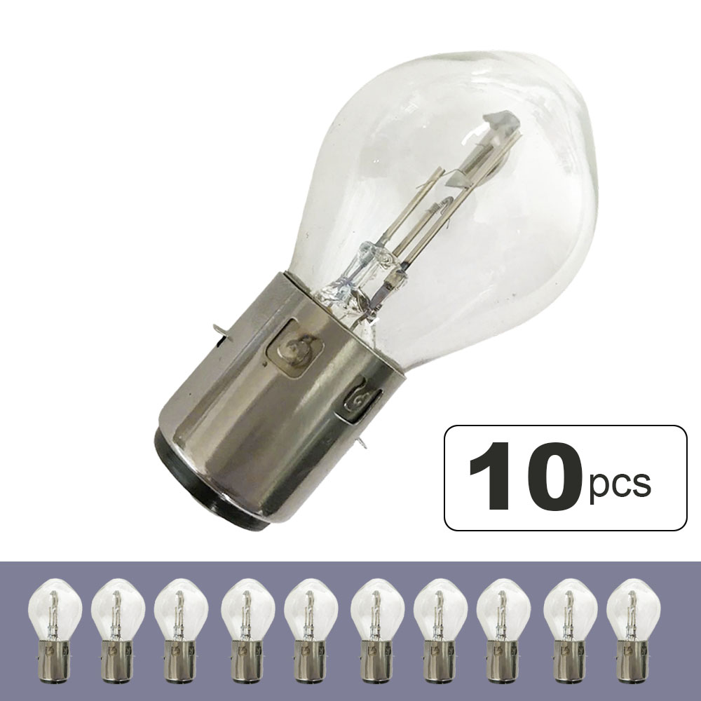 Ampoule de phare de moto 12V 35/35W BA20D, 10 pièces, pour 50-150cc CG125 ATV Quad, Scooter chinois, lampe de moto Standard Ba20d S2