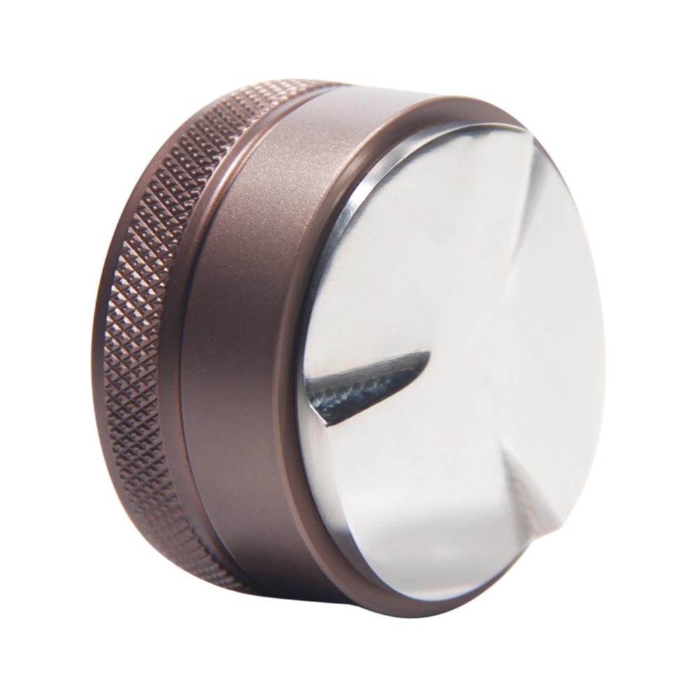 51mm justerbar kaffe espresso sabotage trefoil kaffe fordeler til barista flade rustfrit stål base kaffebønner presseværktøjer: Brun
