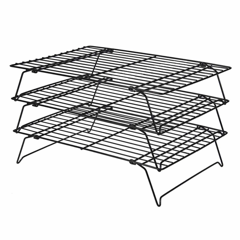 3 layers Baking Tools & Accessories Multi-layer Metal Cooling Rack for Cookies cupcakes and More, Kitchen Baking cake Tray: Default Title
