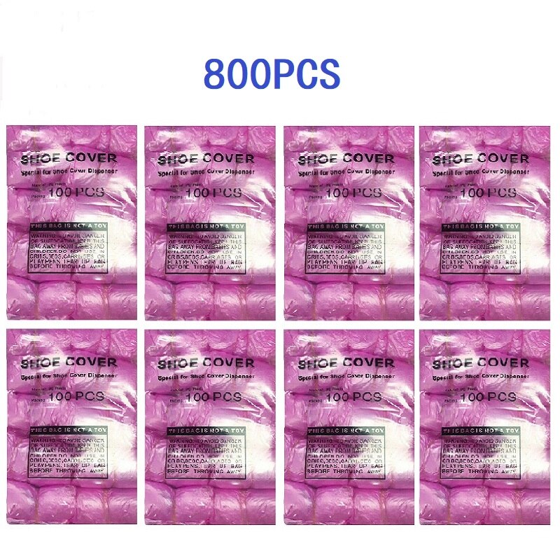 Disposable T-Buckle Overshoes for Automatic Shoe Cover Dispensers Dustproof Boot Covers Waterproof Plastic and Non-Woven Indoor: Pink 800pcs