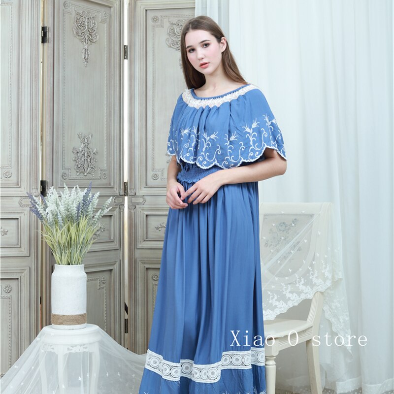 Homewear Nightgowns Feminino Sólida Vestido Sono Vestido Camisola Mulheres 2019 Vestidos de folha de Lótus colarinho Sleepwear Tornozelo-comprimento