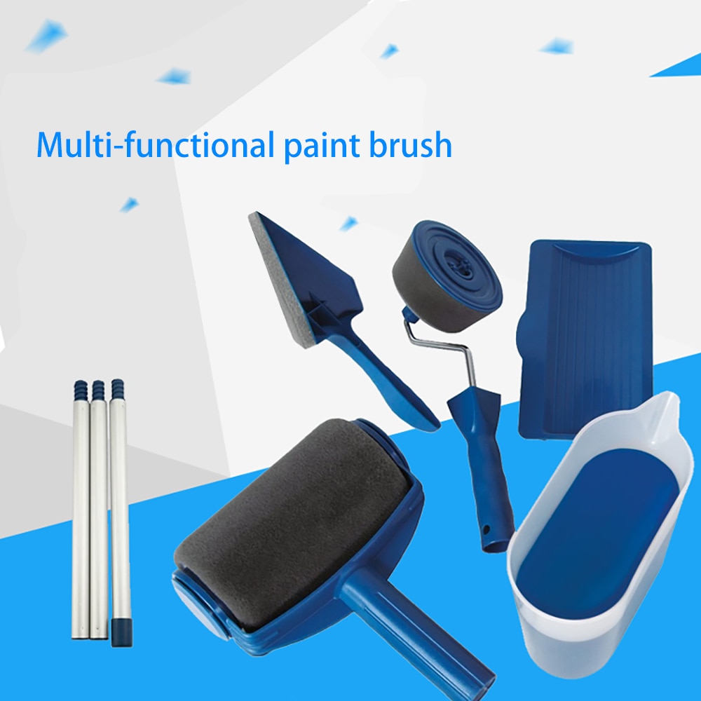 8pcs/set Wall Decorate Painting Roller Brush Set Paint Brush Kit Multifunctional House Paint Easy DIY Paint Roller Tools Set