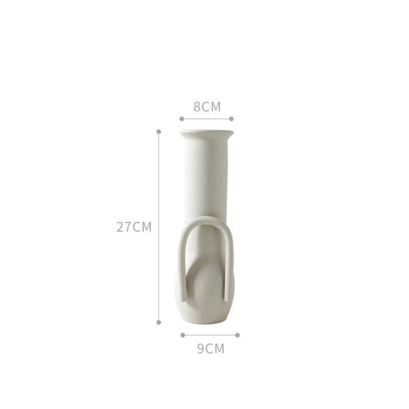 Jarrón de cerámica de estilo nórdico para decoración del hogar, maceta de cerámica blanca para decoración del hogar, jarrones de arte, artesanías,: F