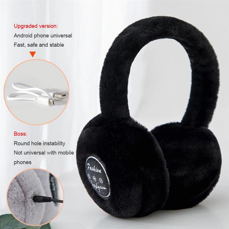 Warm Fluffy Earmuff Headset Wireless Bluetooth 5.0 Headphone Winter Earphone Thick Fur Winter Ear Warmer For Phone PC