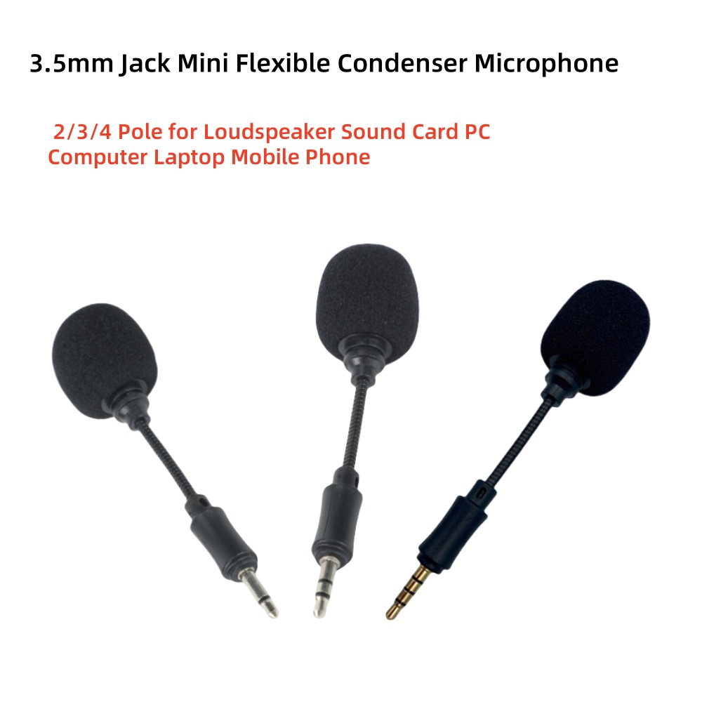 mini microfono flessibile con capacità Jack da 3,5 mm 2/3/4 poli portatile per altoparlante scheda Audio PC computer portatile telefono cellulare