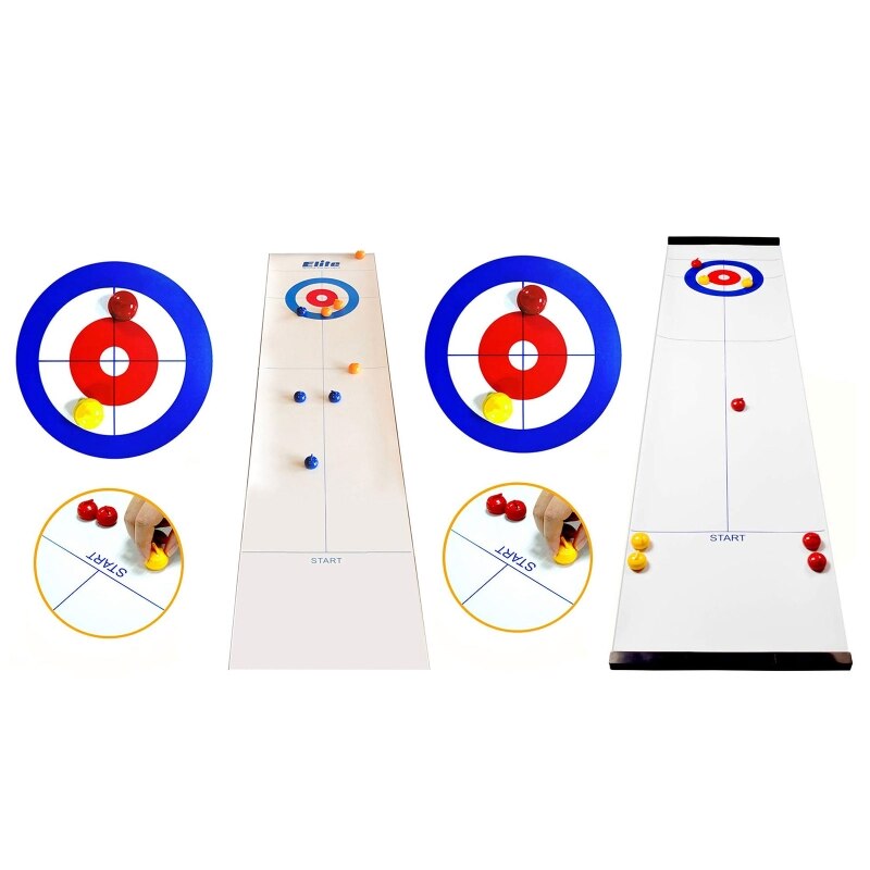 Opvouwbare Mini Curling Tafel Curling Bal Tafelblad Curling Game Voor Kid Adult Fam W8EE