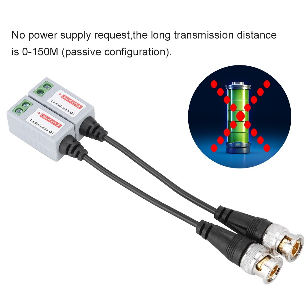 HD 1080P Passive Video Balun Twisted Pair Transmitter Connecter for CVI/TVI