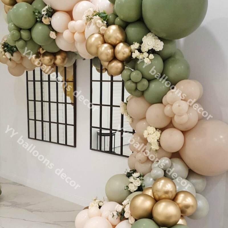 117 stuks feestballonnen slingerboog retro groene ballon slinger bruiloft babyshower verjaardag verloving wereldwijde decoratie benodigdheden