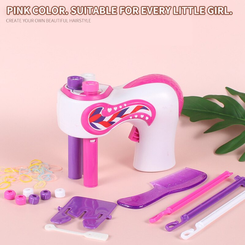 Kinderen Haar Machine Set Roze Leuke Childhood Plastic Kinderen Spelletjes Educatief Voor Meisjes Speelgoed