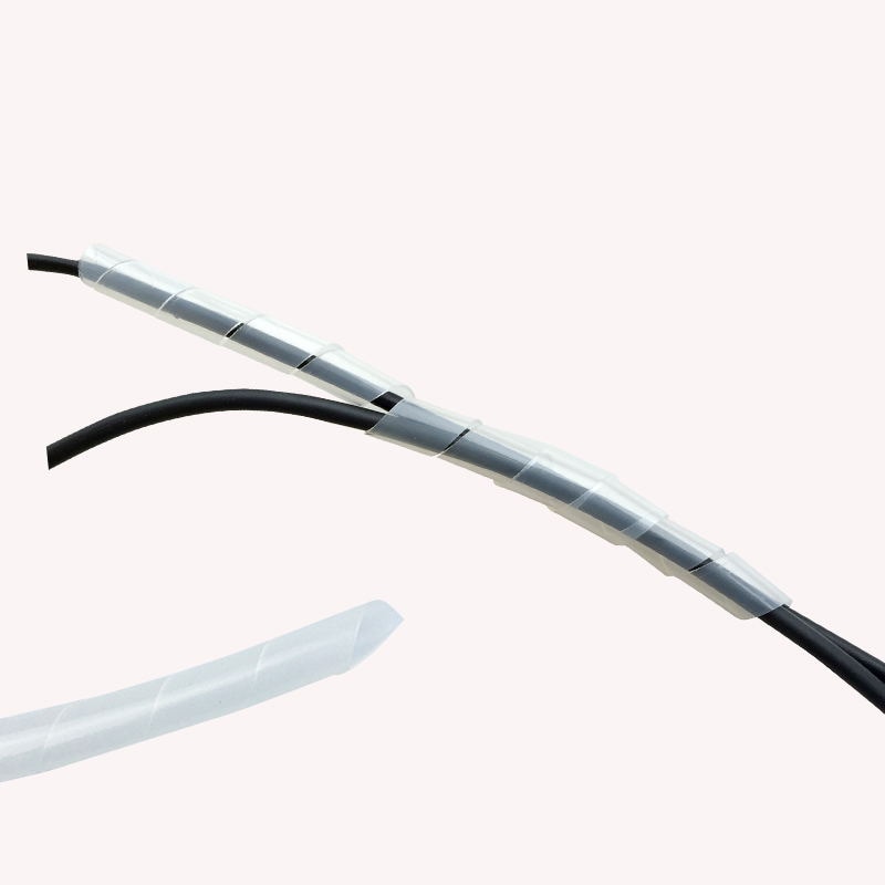 1 worek 3mm 4mm PE spirala owijania rękaw kablowy termokurczliwy czarny biały kolor drut spiralny organizator zawinąć rury