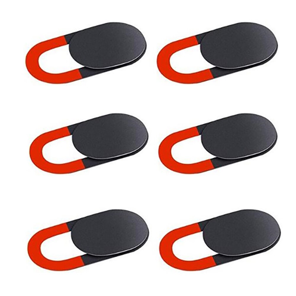 Seynli Webcam Sticker Camera Privacy Beschermende Cover Slider Mobiele Len Occlusie Slider Laptop Webcam Cover Telefoon Antispy Cover: 6pcs red black