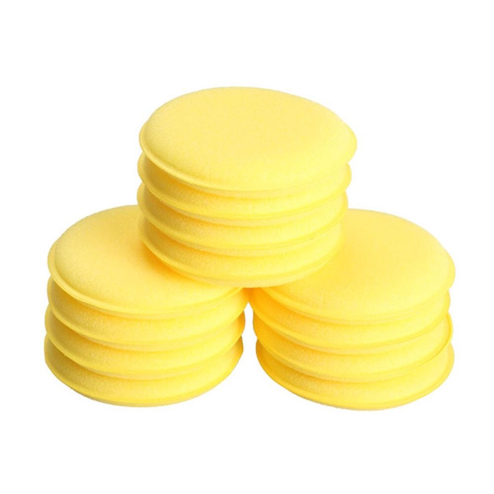 Auto magie klei bar pad spons blok detailing wassen reiniger waxen polijsten reiniging gum wax auto's onderhoud gereedschap: Geel -12pc