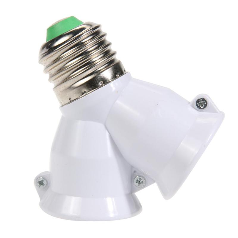 E27 2 Splitter Adapter Converter Socket LED Y Shape Light Lamp Bulb Splitter Adapter Converter 2 Heads Screw Lamp Base Holder