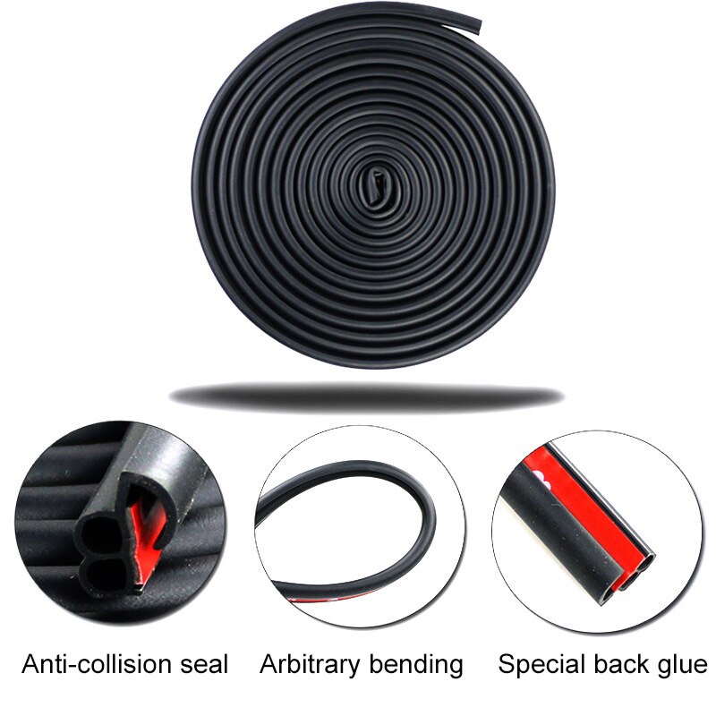Autodeur rubberen afdichtingsstrips, auto dubbele laag afdichtingsstickers voor deur, kofferbak, auto-isolatie, tochtstrip, motorkap rubberen afdichtingsstrip