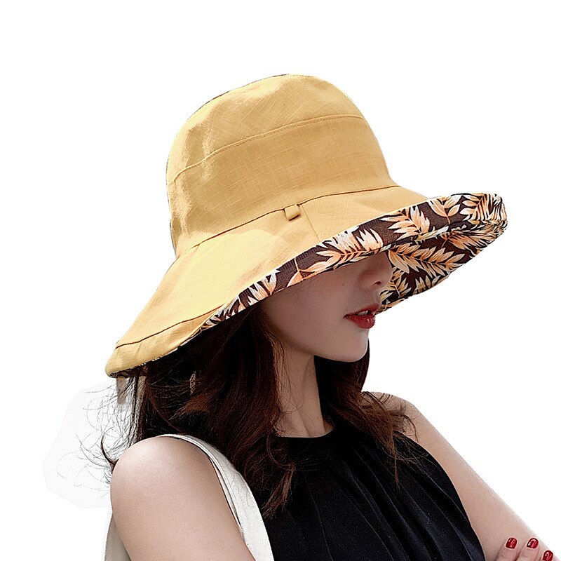 neue Fischer Kappe Weiblichen Sommer Ich bin Freien Sonnenschutz Sonnenschirm Kappe Koreanische Freizeit doppelseitige Topf Kappe Baumwolle Kappe