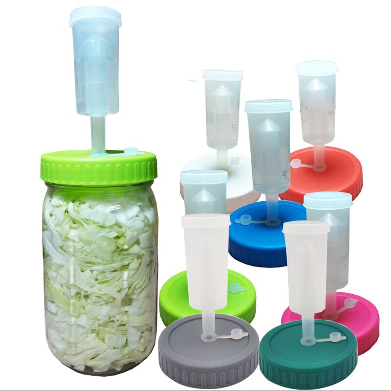 Mason Jar Lid With Airlock Mason Jar Fermenting Lid For Wide Mouth Jars For Making Kimchi, Ginger Carrots, Sauce, Sauerkraut