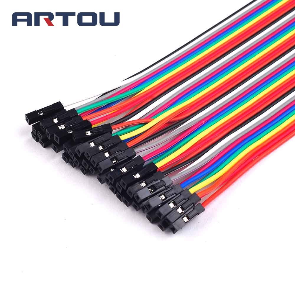 40PCS=1Row 20cm 2.54mm 1P-1P Female to Female Jumper Wire Dupont Cable Breadboard