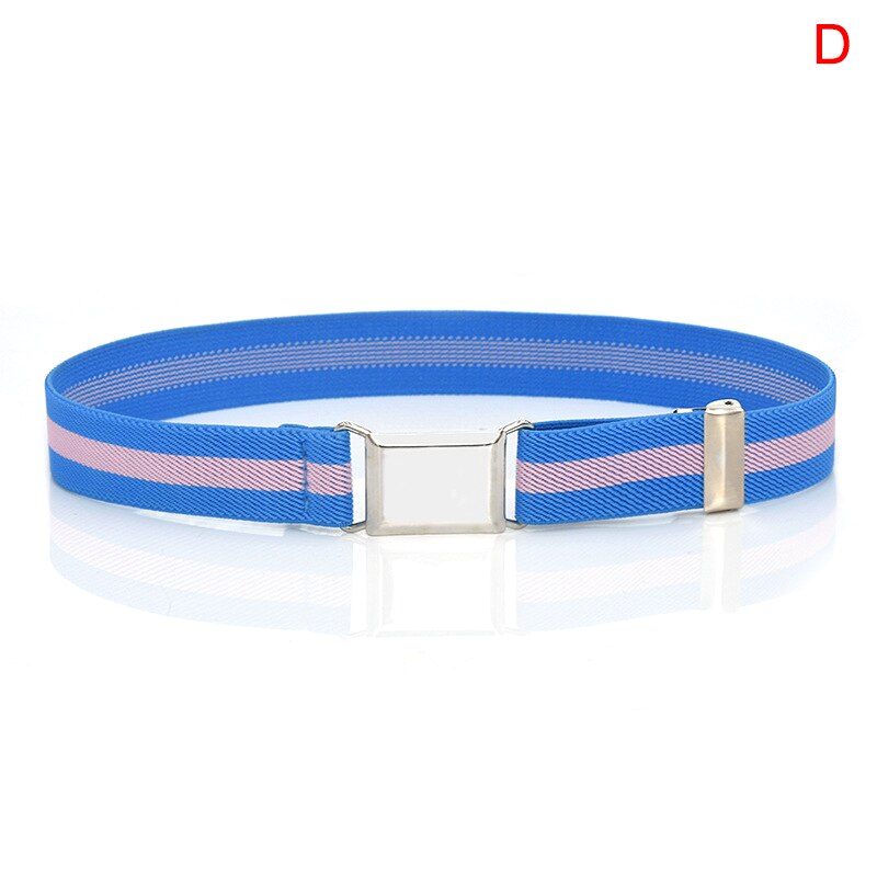 Justerbare børn unisex lærred bælter drenge piger elastisk bælte alu spænde longe 55 cmx 2.5cm
