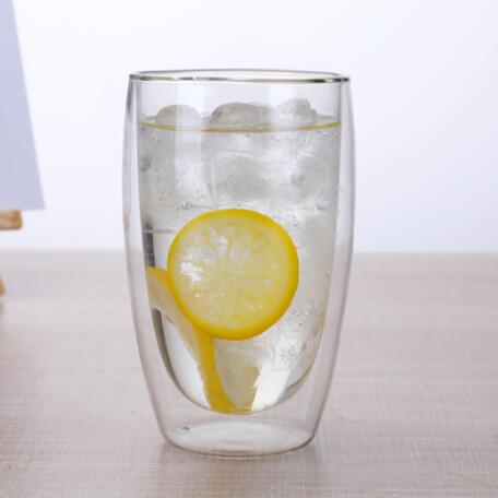 1 st dubbelväggigt glas kaffe te kopp juice muggar mjölk café kopp värmebeständig öl cocktail glas kopp: 450ml