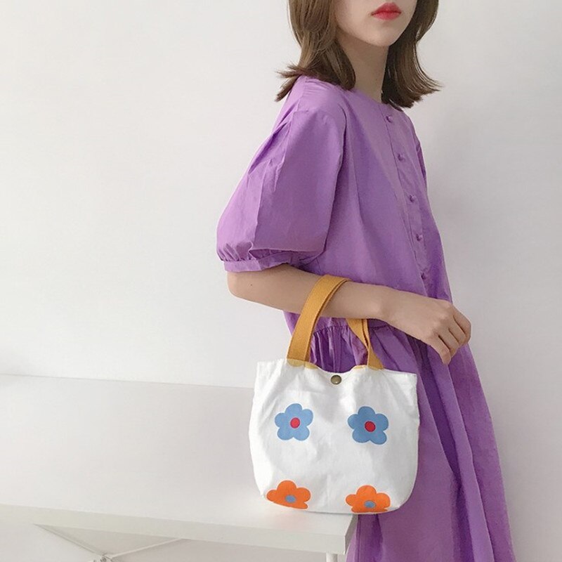 Sac à main femme sac en toile pliable petit sac à main étudiant frais Eco sac de Shopping réutilisable
