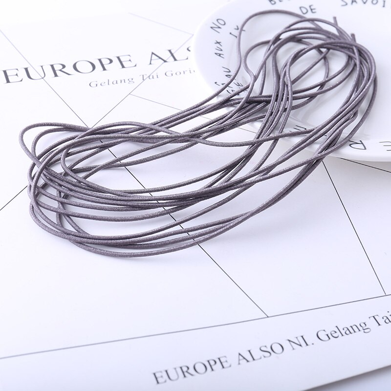 5 m 2mm farve runde is silke elastisk bånd elastisk høj rund elastisk reb gummibånd diy sy tilbehør: E