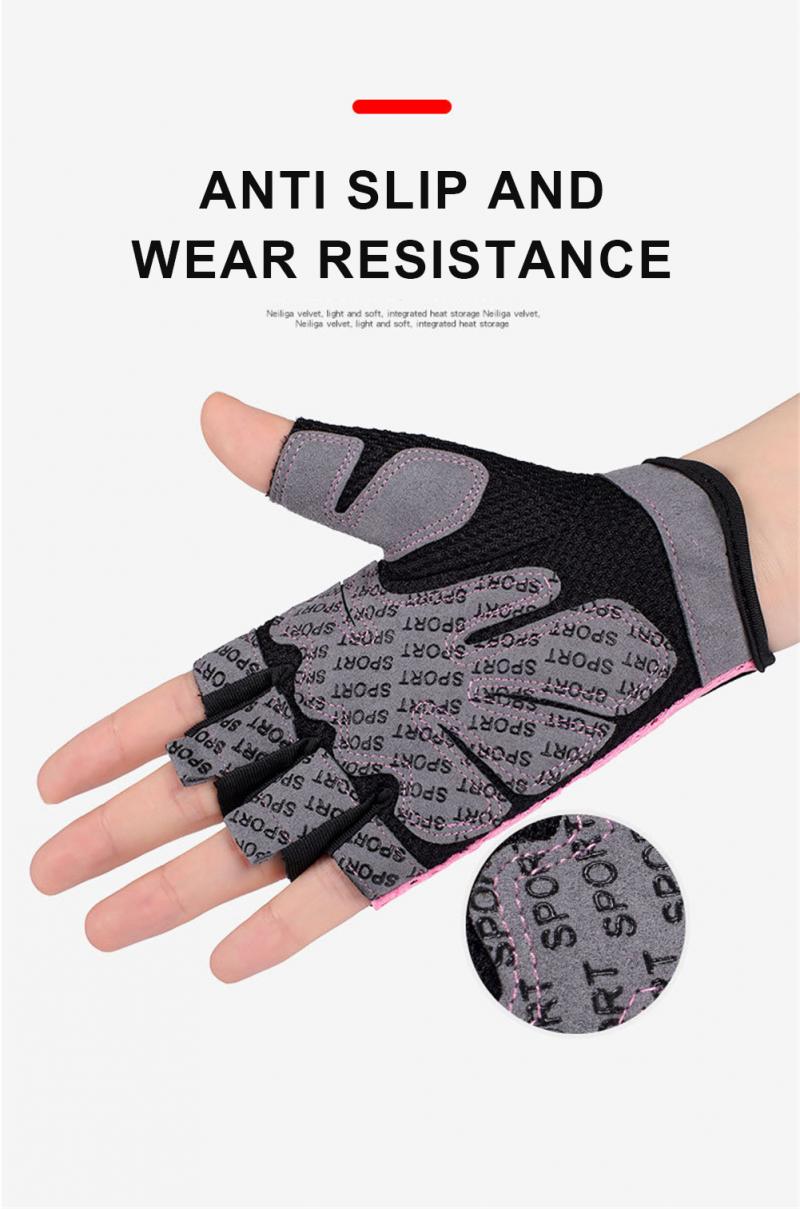 Outdoor sporthandschoenen, fietshandschoenen voor mannen en vrouwen, halfvingerige antislip, schokabsorberend, ademend, geschikt voor fitness en de fiets.