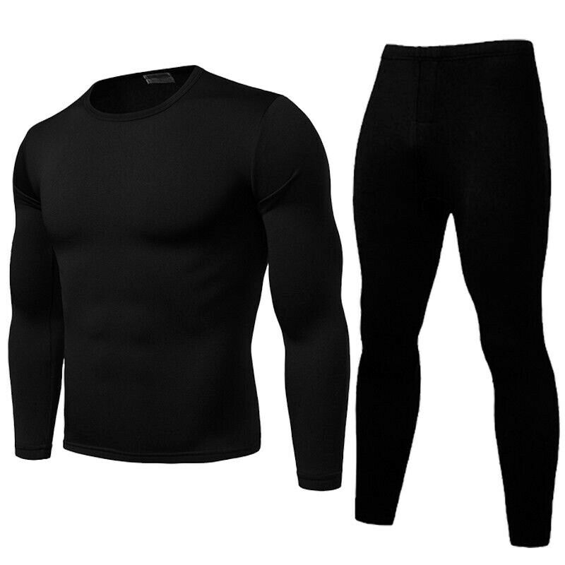Men Autumn Winter Warm Velvet Inner Wear Thermal Underwear Long Johns Pajama Set Male Solid Warm Winter Long Underwear Set