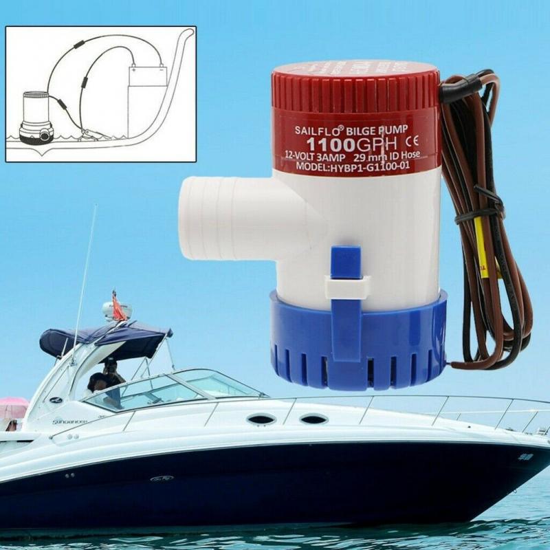 1Pcs Bilge Pump1100GPH DC 12V Electric Water Pump For Submersible Seaplane Motor Homes Houseboat Boats Auto Marine Pump