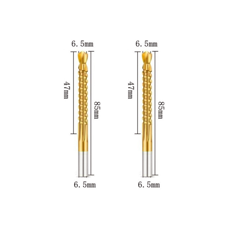 Juego de brocas helicoidales HSS, 6/2 Uds., 3-8mm, ranurado dentado, grifo de corte, sierra en espiral, sierra perforadora de madera, Metal y plástico, herramientas de taladro de titanio: Rojo