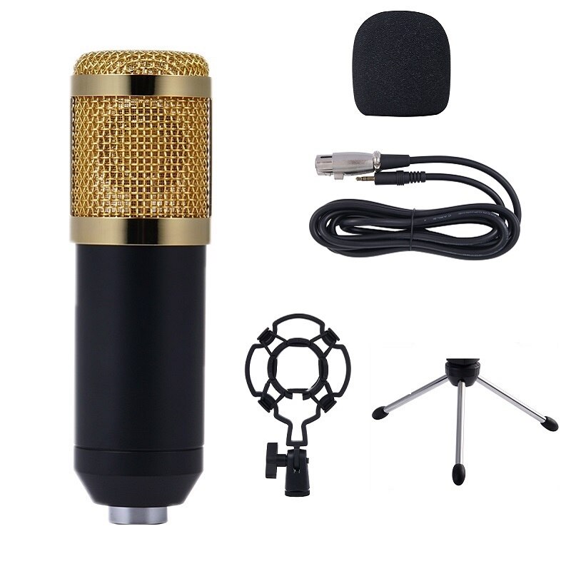 COOL DIER BM800 Condenser Microphone Mikrofon Condenser Sound Recording MIC With Shock Mount For Radio Braodcasting: Black