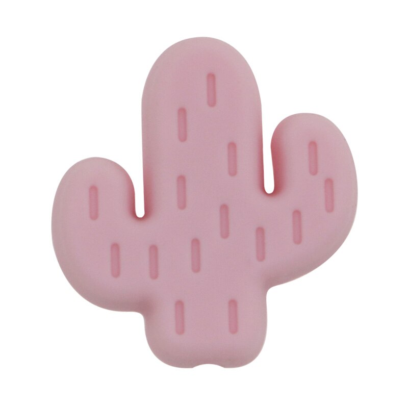 Kovict – attache-sucette en Silicone, 10 pièces, dessin animé petit Cactus bébé rongeur sans BPA nourriture, anneau de dentition soins infirmiers, perles: 10pcs Pink