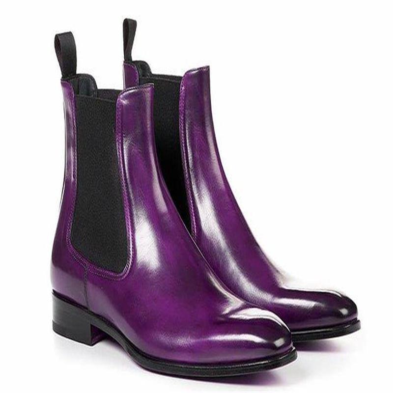 Winter British Men Top PU Leather Slip on Boots Breathable Chelsea Boots Male Casual Zapatos De Hombre HA820