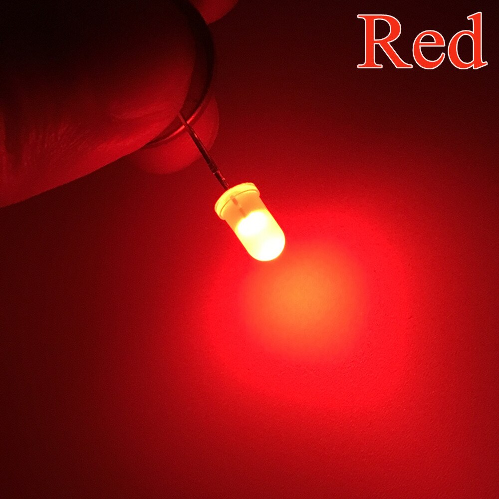 500 stücke 5mm Weiß Rot Grün Blau Gelb Warm Weiß 2pin Runde Licht emittierende Led-diode Diffuse LED lampe Licht Dioden Lampe: Rot