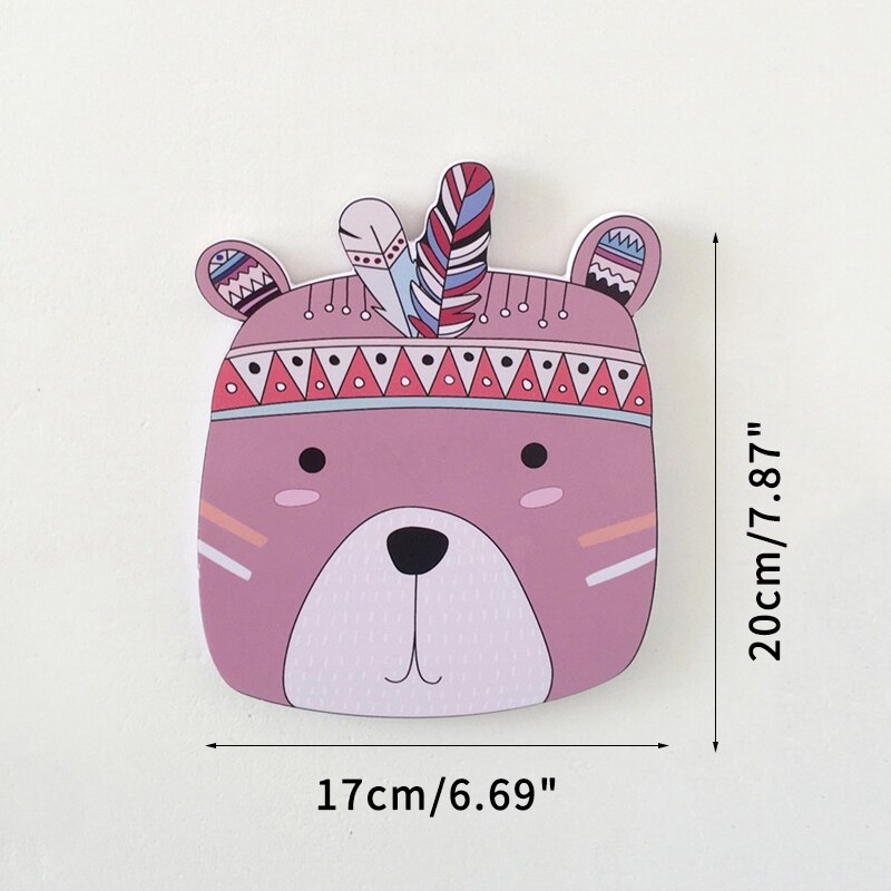 Style nordique enfants chambre ornements dessin animé animaux renard bébé chambre berceau décor enfant dessin animé Animal tête mur décor enfant: 2