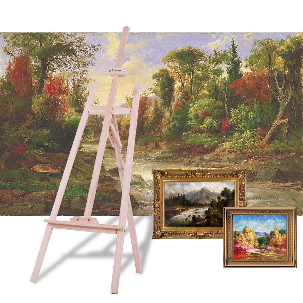 150cm/ 59 Inch Durable Art Artist Wood Wooden Easel Sketch Drawing Stand NZ Pine for Painting Sketching Display Exhibition